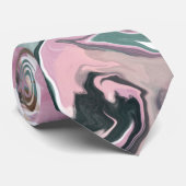 Groen en roze vloeibare acryl stropdas (Opgerold)