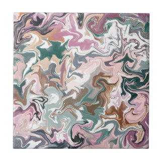 Groen en roze vloeibare acryl tegeltje