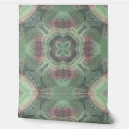 Groen en Roze Waterverf geometrisch patroon Behang