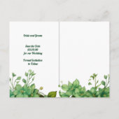 Groen en strepen lente bruiloft Save the Date Briefkaart (Achterkant)