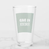 Groen en Wit #1 Papa Forever Vaderdag Gift Glas (Achterkant)