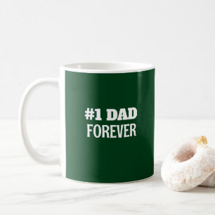 Groen en Wit #1 Papa Forever Vaderdag Gift Koffiemok