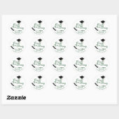 Groen en wit 2025 Afstuderen Bedankt Ronde Sticker (Vel)