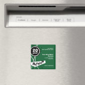 Groen en Wit 20 Jaar Klasse Reunion Magnet Magneet (Insitu (Vaatwasser))