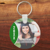 Groen en wit Afstuderen Aangepast Sleutelhanger (Voorkant)