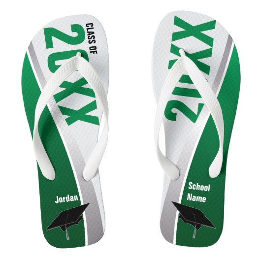  groen en wit Afstuderen Teenslippers (Voetbed)