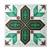 Groen en wit Azulejo Tegeltje (Voorkant)