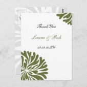 groen en wit Bedankt Kaarten (Voorkant / Achterkant)