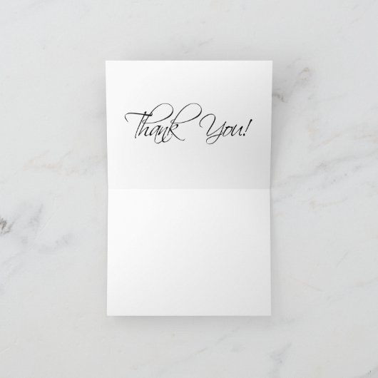 Groen en Wit Bedankt Kaarten Fancy Script (Binnen)