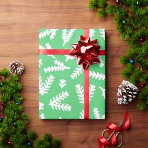 Groen en wit bladpatroon cadeaupapier