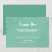 Groen en wit bloemendankkaart voor trouwfeest kaart (Voorkant / Achterkant)