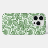 Groen en wit bloemig  Paisley Case-Mate iPhone Case (Achterkant (horizontaal))