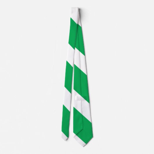 Groen en wit Broad University Stripe Stropdas (Achterkant)