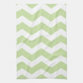 Groen en wit Chevron Pattern Theedoek (Verticaal)