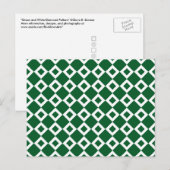 Groen en wit diamantpatroon briefkaart (Voorkant / Achterkant)