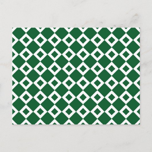 Groen en wit diamantpatroon briefkaart (Voorkant)