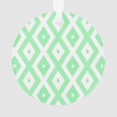 Groen en wit diamantpatroon ornament (achterkant)