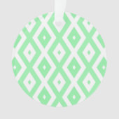 Groen en wit diamantpatroon ornament (voorkant)