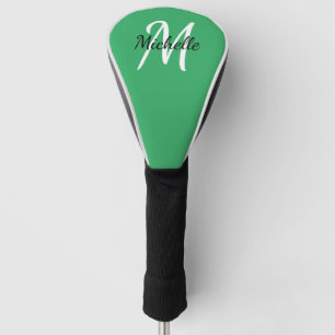 Groen en wit Eenvoudig Monogram Klassieke Trendy G Golfheadcover