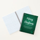 Groen en Wit Eenvoudige Kerstdag 8,5"x 11" Notitieboek (Binnen)