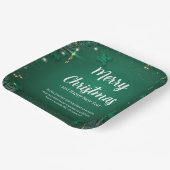 Groen en Wit Eenvoudige Kerstdag 9"Vierkant Papieren Bordje (Gebogen)