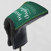Groen en Wit Eenvoudige Kerstdag Beste Putter Golfheadcover (3/4 voorkant)