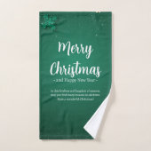 Groen en Wit Eenvoudige Kerstdag en Nieuwjaar Handdoek (Handdoek)