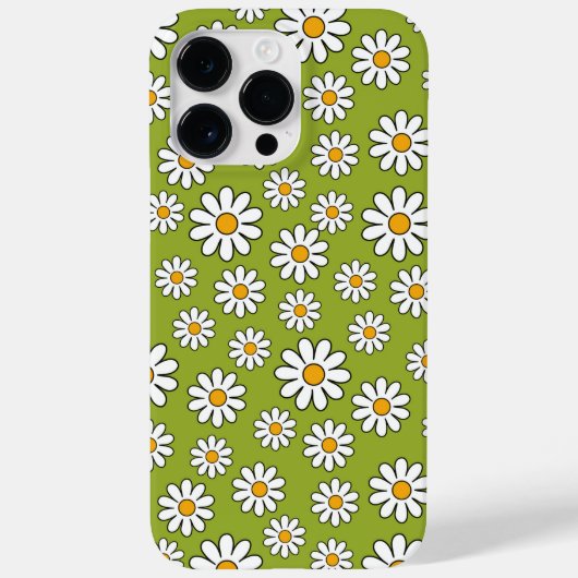 Groen en wit Floral Daisy Pattern Case-Mate iPhone Case (Achterkant)