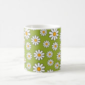 Groen en wit Floral Daisy Pattern Koffiemok (Center)