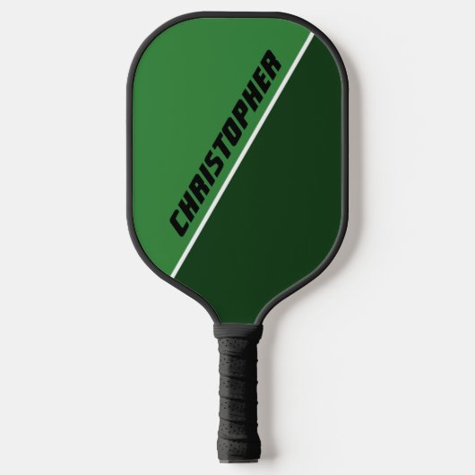 Groen en Wit Gepersonaliseerde Douane Pickleball Paddle (Voorkant)