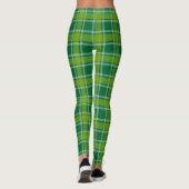 Groen en wit geruit patroon leggings (Achterkant)