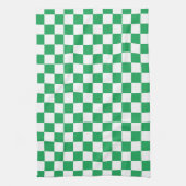 Groen en wit geruite keukenhanddoek (Verticaal)