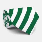Groen en wit gestreept stropdas (Opgerold)