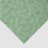 Groen en Wit Getextureerde Botanische Bladeren Tissuepapier (Detail)