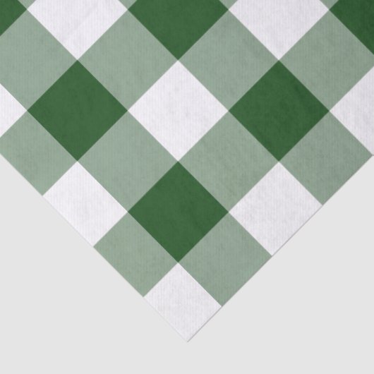 Groen en Wit Gingham Patroon Tissue Paper Tissuepapier (Detail)