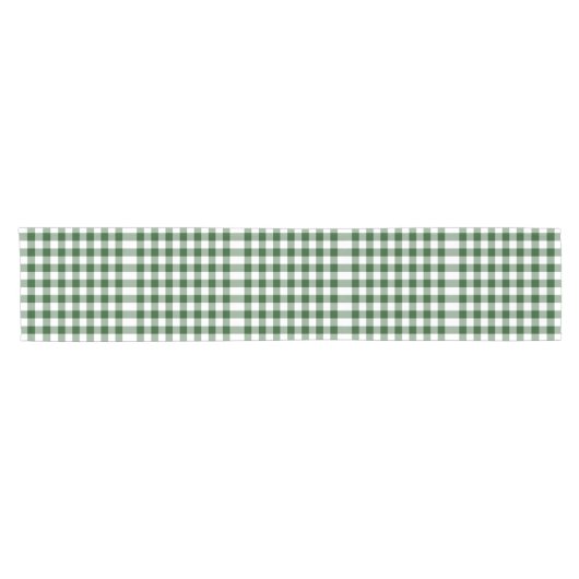 Groen en wit Gingham Pattern Table Runner Korte Tafelloper (Horizontaal)