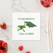 Groen en wit Graduation Party Papier Servetten (Insitu)