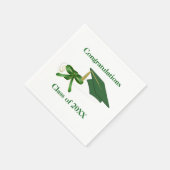Groen en wit Graduation Party Papier Servetten (Hoek)