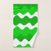 Groen en wit horizontaal golvenpatroon bad handdoek (Handdoek)