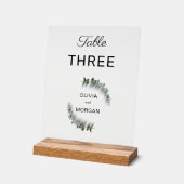 Groen en wit huwelijks tafelnummers acrylaat bord (Hoek)