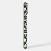Groen en Wit Keltisch Knoopsteen Mozaïek iPhone Hoesje (Rechterkant)