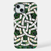 Groen en Wit Keltisch Knoopsteen Mozaïek iPhone Hoesje (Achterkant)