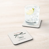  groen en wit kerstbal Onderzetter Set (Rechterzijde)