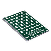 Groen en wit kerstboompatroon en tekst notitieboek (Rechterzijde)