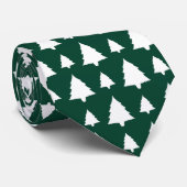 Groen en wit kerstboompatroon stropdas (Opgerold)