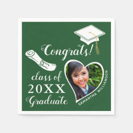 Groen en Wit Klasse van 2025 Congrats Afstuderen Servet