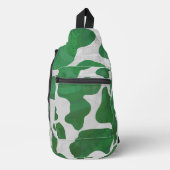 Groen en Wit Koe Print Sling Bag (Voorkant)