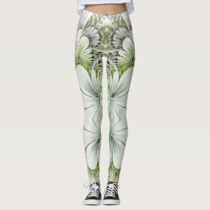 Groen en wit letterlijk ontwerp leggings