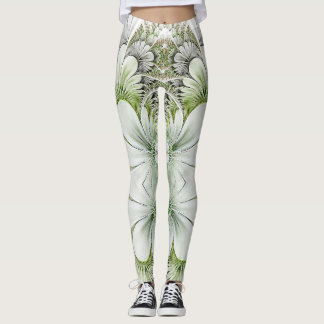 Groen en wit letterlijk ontwerp leggings
