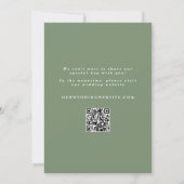 Groen en wit Lijst Foto QR Code Weddenschap Save The Date (Achterkant)